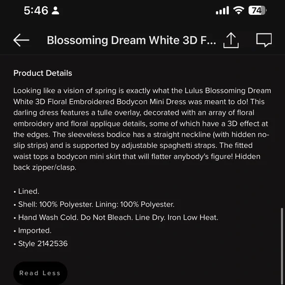 Blossoming Dream White 3D Floral Embroidered Bodycon Mini Dress - Picture 4 of 5